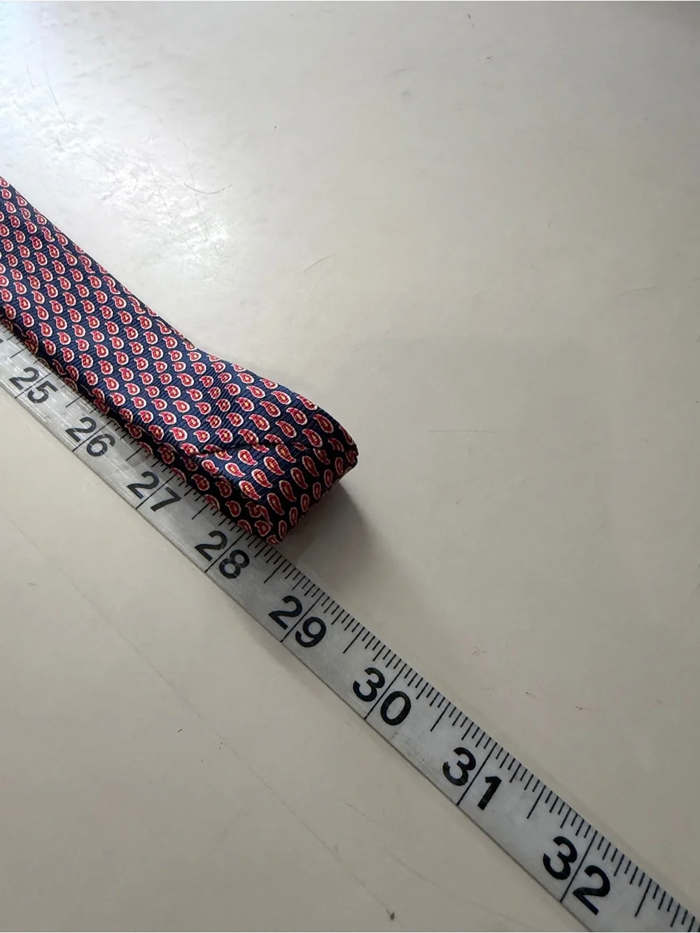 Polo by Ralph Lauren Navy Tie with Red Paisley Motif